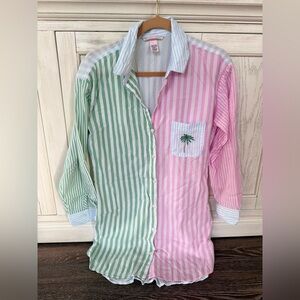 Victoria's Secret Pastel Striped Dress Shirt